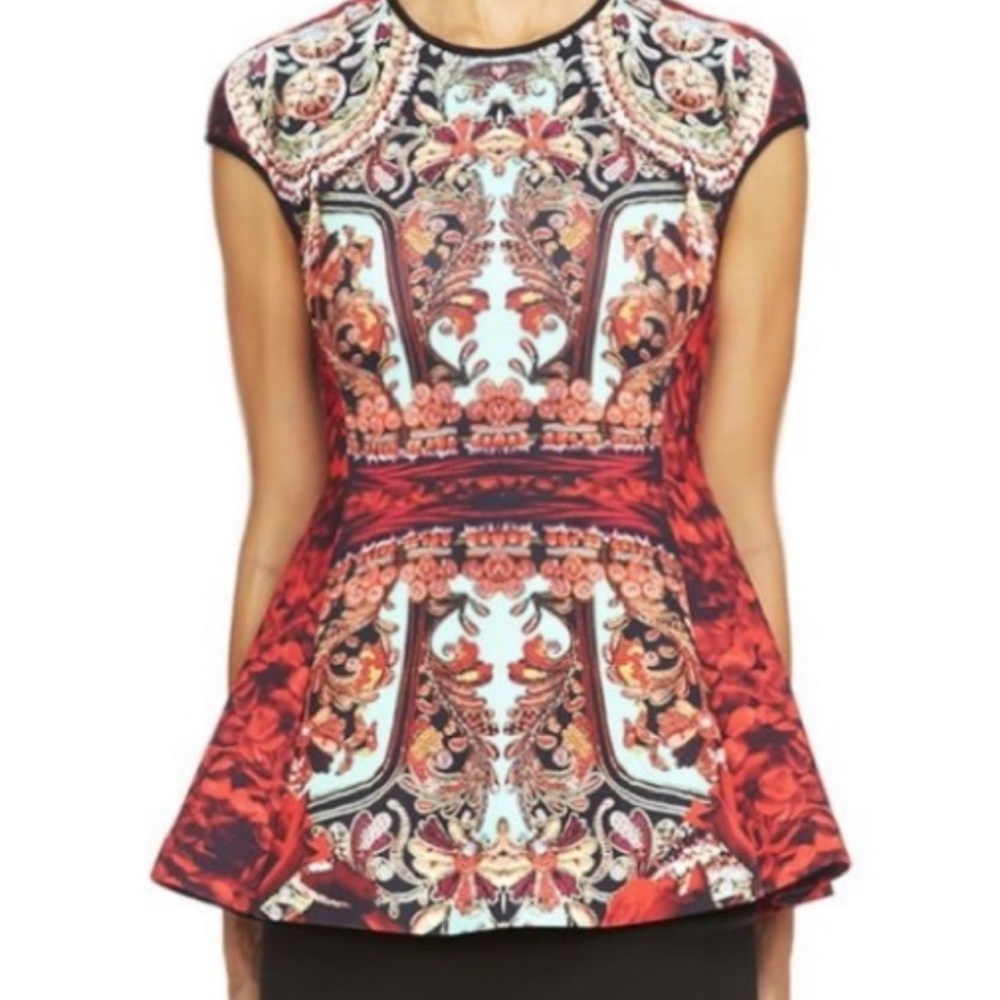 Clover canyon Rose Matador Print Peplum Top